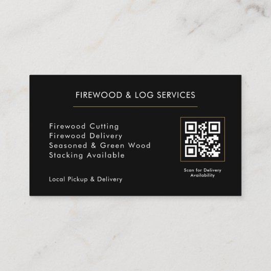 Carte De Visite Firewood QR Code (Dos)