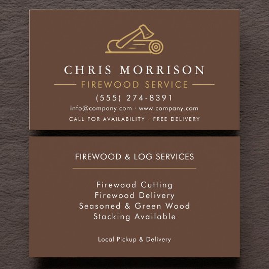 Carte De Visite Firewood Supply Service Company