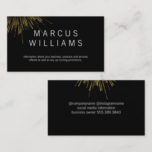 Carte De Visite Fireworks Gold (Devant / Derrière)