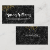 Carte De Visite Fireworks Gold | Marbre noir (Devant / Derrière)