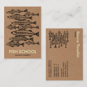 Carte De Visite Fish School - Boîte en carton (Devant / Derrière)