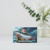Carte De Visite Fishing Guide Big Fish Catch Ocean (Debout devant)