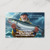 Carte De Visite Fishing Guide Big Fish Catch Ocean (Dos)