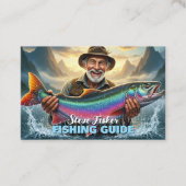 Carte De Visite Fishing Guide Fisherman Fish Lake Ocean (Devant)