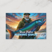 Carte De Visite Fishing Guide Fisherman Fish Lake Ocean (Devant)