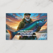 Carte De Visite Fishing Guide Fisherman Fish Lake Ocean (Dos)