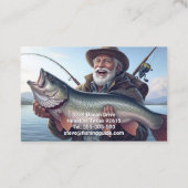 Carte De Visite Fishing Guide Fisherman Fish Lake Ocean (Dos)
