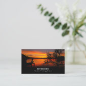 Carte De Visite Fishing Lake Landcape, Fisherman, Fishing Store (Debout devant)