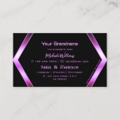 Carte De Visite Fissure noire Géométrique rose rose violet (Dos)