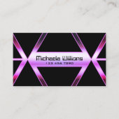 Carte De Visite Fissure noire Géométrique rose rose violet (Devant)