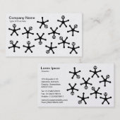 Carte De Visite Fissures - Noir sur Blanc (Platine) (Devant / Derrière)