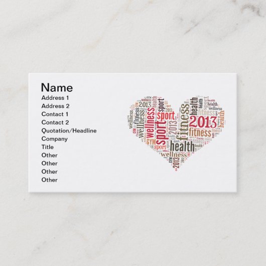 Carte De Visite Fitness (Devant)