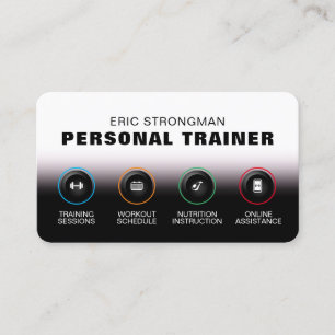 Carte De Visite fitness au style bouton moderne 
