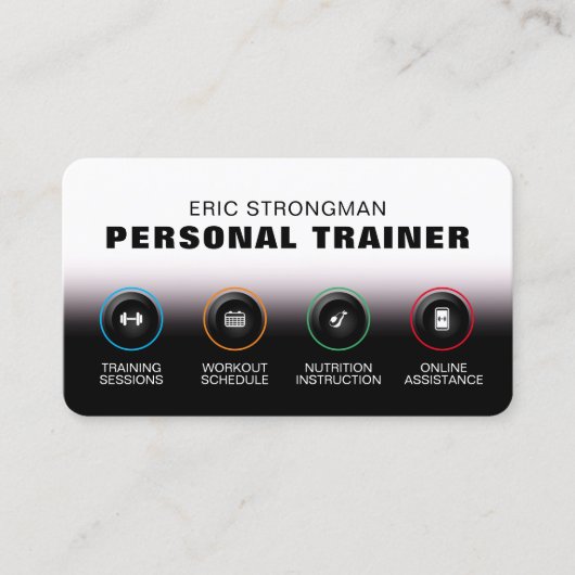 Carte De Visite fitness au style bouton moderne  (Devant)