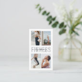 Carte De Visite Fitness Bold Typographie Photo Collage Qr Code (Debout devant)