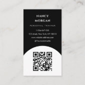 Carte De Visite Fitness Bold Typographie Photo Collage Qr Code (Dos)