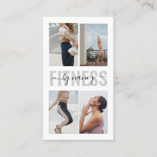 Carte De Visite Fitness Bold Typographie Photo Collage Qr Code
