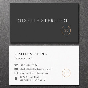 Carte De Visite Fitness Coach Luxe Noir Élégant Moderne