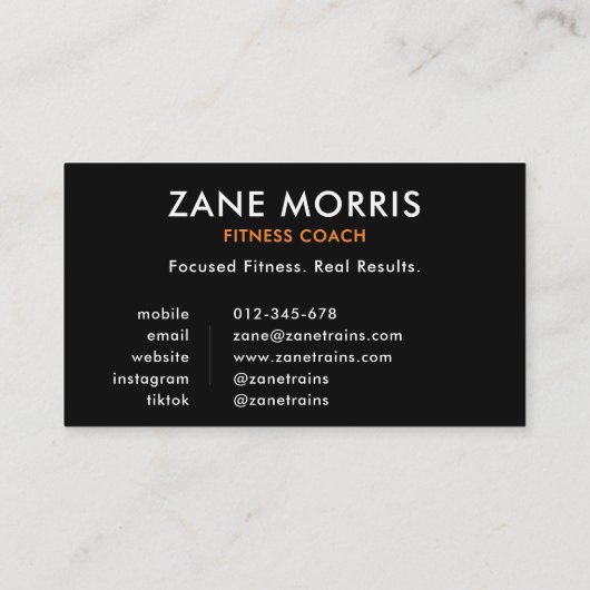Carte De Visite Fitness Coach QR Code (Dos)