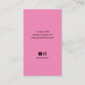 Carte De Visite Fitness Girl Personal Trainer Noir & Rose (Dos)