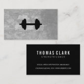 Carte De Visite Fitness Gris Texture (Devant / Derrière)