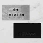 Carte De Visite Fitness Gris Texture (Devant / Derrière)