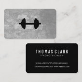 Carte De Visite Fitness Gris Texture (Devant / Derrière)