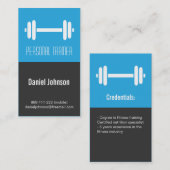 Carte De Visite Fitness moderne et raffiné Poids de l'instructeur (Devant / Derrière)