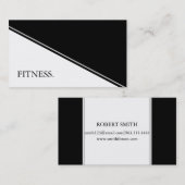 Carte De Visite Fitness moderne noir & blanc (Devant / Derrière)