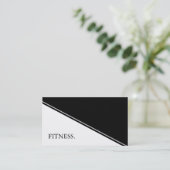 Carte De Visite Fitness moderne noir & blanc (Debout devant)