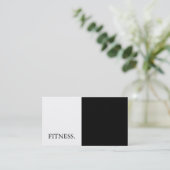 Carte De Visite Fitness moderne noir & blanc (Debout devant)