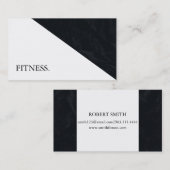 Carte De Visite Fitness moderne noir & blanc (Devant / Derrière)