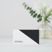 Carte De Visite Fitness moderne noir & blanc (Debout devant)