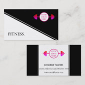 Carte De Visite Fitness moderne noir & blanc (Devant / Derrière)