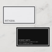 Carte De Visite Fitness moderne noir & blanc (Devant / Derrière)