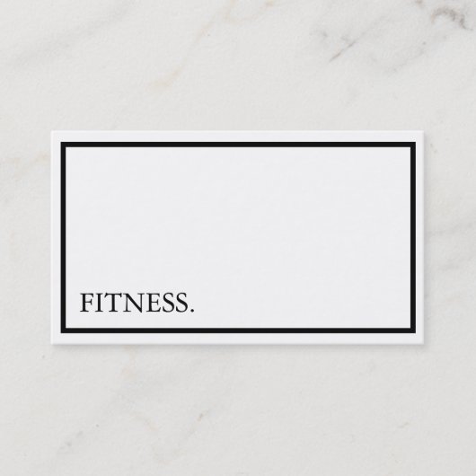 Carte De Visite Fitness moderne noir & blanc (Devant)