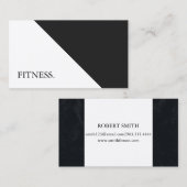 Carte De Visite Fitness moderne noir & blanc (Devant / Derrière)
