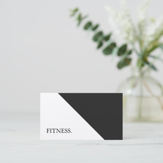 Carte De Visite Fitness moderne noir & blanc (Debout devant)