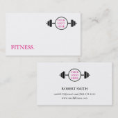 Carte De Visite Fitness moderne noir & blanc (Devant / Derrière)