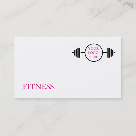 Carte De Visite Fitness moderne noir & blanc (Devant)