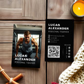 Carte De Visite Fitness moderne Personal Trainer QR Code Photo