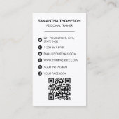 Carte De Visite Fitness moderne photo complète Influenceur des méd (Dos)