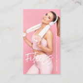 Carte De Visite Fitness moderne | Photo du code QR de l'entraîneur (Devant)