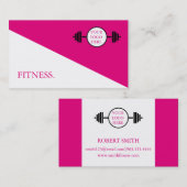 Carte De Visite Fitness moderne rose et blanc (Devant / Derrière)