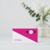 Carte De Visite Fitness moderne rose et blanc (Debout devant)