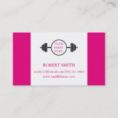 Carte De Visite Fitness moderne rose et blanc (Dos)
