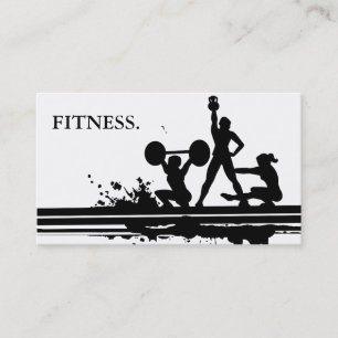 Carte De Visite Fitness Noir & Blanc Moderne