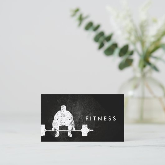 Carte De Visite Fitness Personal Trainer Bodybuilder Exercice Dark (Debout devant)