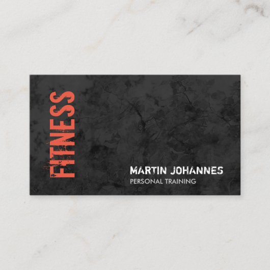 Carte De Visite Fitness Personal Trainer Bodybuilding Modern Grey (Devant)
