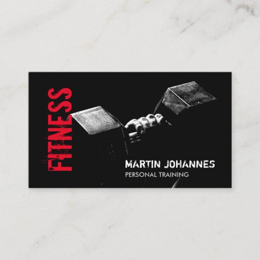 Carte De Visite Fitness Personal Trainer Bodybuilding Modern Sharp (Devant)